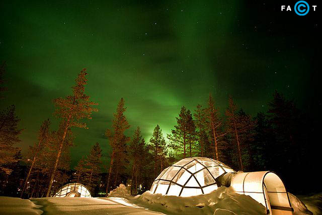تفریحگاه قطبی برای مشاهده‌ی شفق قطبی در فنلاند